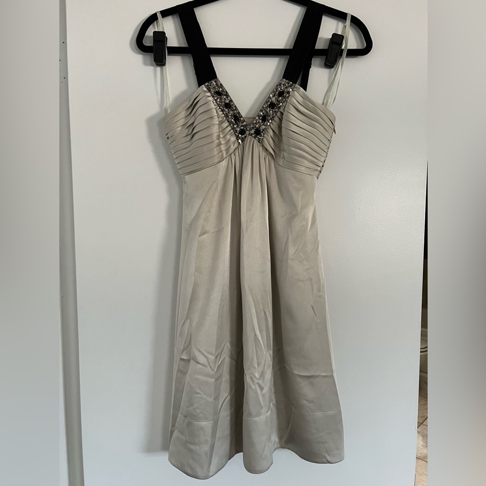 BCBG Maxazria Champagne Beaded Dress